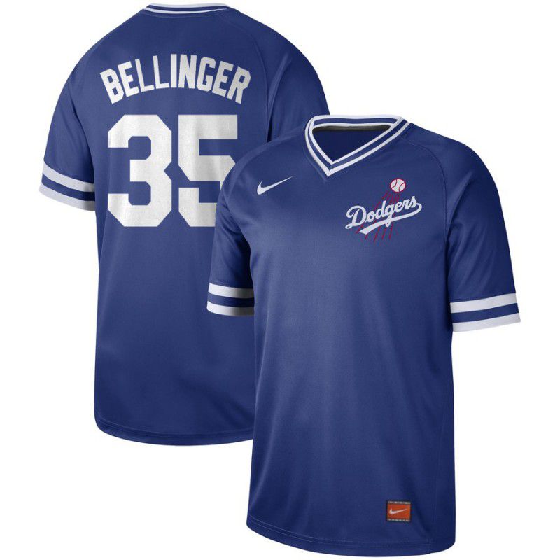 Men Los Angeles Dodgers #35 Bellinger Blue Nike Cooperstown Collection Legend V-Neck MLB Jersey->los angeles dodgers->MLB Jersey